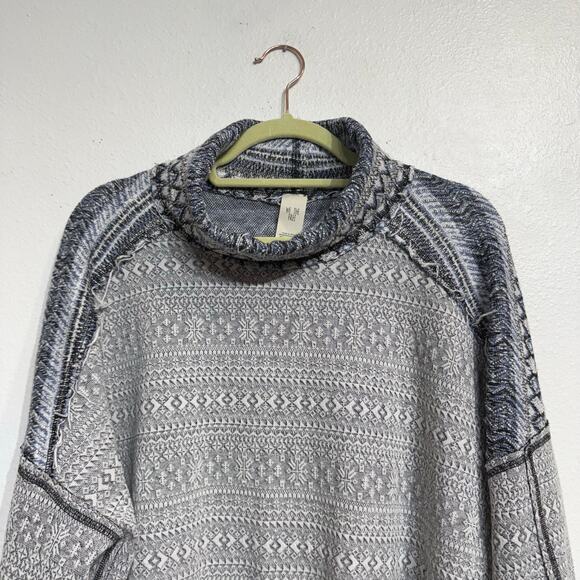 Free People We The Free Gray Frost At The Lodge Cropped Pullover Sz S - Picture 3 of 12